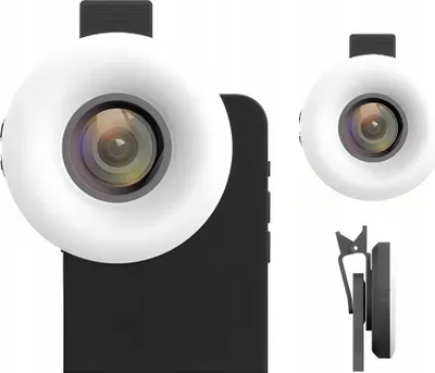 Obrázek produktu pro LED prstencová lampa + makro objektiv 15x + klip na smartphone / C125 / černá