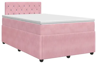 Obrázok produktu pre Skriňová posteľ s matracom s čelom ružová 120 x 200 cm zamatová
