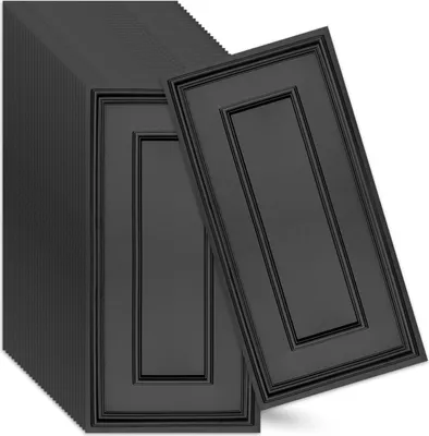 Produktbild von Verdico | 3D Wandpaneele Polystyrol - Schwarz - 100x50cm - 32 Stück - Innendekoration - Wanddeko - 16 m2