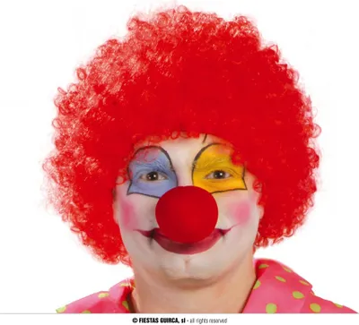 Produktbild von Clown Kostüm Karneval Wig Curly Spaß Party Bunt Karneval Fasching Lustige Frisur Clown Kostüm Zubehör Lockige Witzige Mütze Feier Festlichkeit, Farbe: Rot