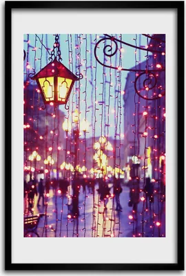 Produktbild von Bild - Bilderrahmen - 40 cm x 60 cm - MDF - Rahmen - Wandkunst - Lichter in der Stadt