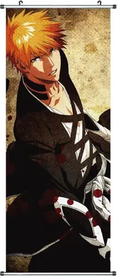 Produktbild von Bleach Rollbild aus Stoff von Ichigo Kurosaki | Stoff Kakemono | 100x40cm