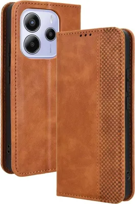 Produktbild von Xiaomi Redmi Note 14 4G Hülle - Coverup Vintage Style Klapphülle - Braun