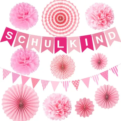 Productafbeelding van Decoratieset voor de schoolstart 2026 voor meisjes, 12 stuks