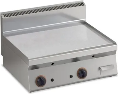 Produktbild von KBS Gas Grillplatte glatt aus Edelstahl Fläche 796X555mm 2 Heizzonen Tischgerät