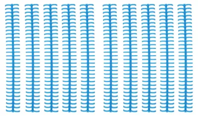 Produktbild von 10 Stück Binderücken, Spiralen, Spulen, Kämme, 30 Löcher, Kunststoffstreifen für lose Blätter, 1/2 Zoll Durchmesser, Blau