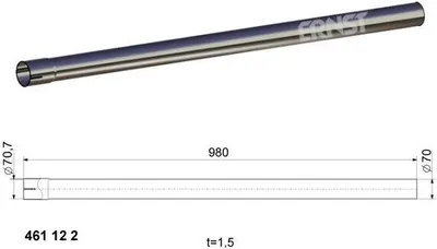 Produktbild von ERNST Auspuffrohr Universal 461122 70mm 980mm