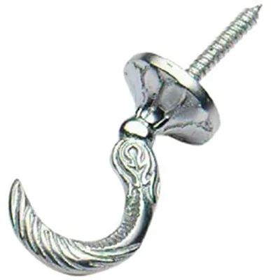 Zdjęcie produktu dla Merriway BH01642, 45 mm, ozdobne klamry do zasłon w stylu egipskim, chrom satynowy