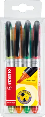 Produktbild von Textmarker - STABILO NAVIGATOR - 4er Pack - gelb, orange, grün, pink