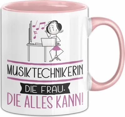 Produktbild von Musiktechnikerin Geschenk Tasse Becher Die Frau Die Allen Kann Geschenkidee für eine Musiktechnikerin Lustig (Rosa)