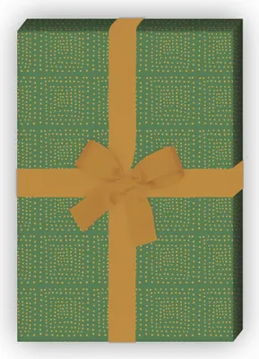 Produktbild von Doodle Geschenkpapier Set, Dekorpapier mit Punkt Quadraten, grün - G8580, 32 x 48cm