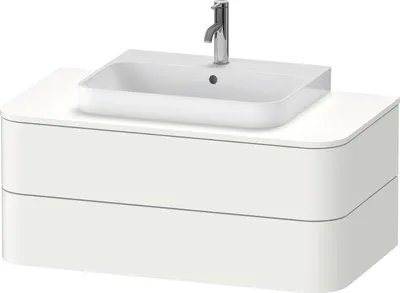 Produktbild von Waschtischunterbau HAPPY D.2 PLUS 1000x550mm 2 Schubk we s-matt o ES weiß supermatt ohne Einrichtungssystem