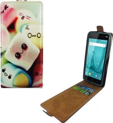 Produktbild von Handyhülle Tasche Flip für Wiko Lenny 4 Schriftzug Marshmallows