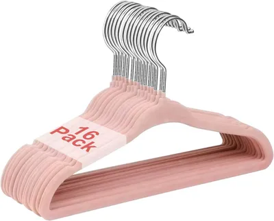 Obrázok produktu pre Detské vešiaky, 28 cm, protišmykové, 16 kusov, ružové, pre batoľatá