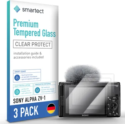 Produktbild von 3x Schutzglas Panzerfolie Klar für Sony Alpha ZV-1 Displayschutz Hartglas Glas