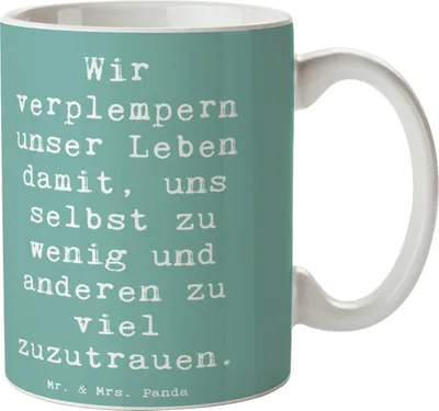 Produktbild von Mr. & Mrs. Panda Kaffeetasse Spruch Leichtigkeit und Vertrauen - Meeresbrise - Geschenk, Zuversicht, Selbstwert, Stimmungen, Motivation, Gefühl, Kaffeebecher, keramik