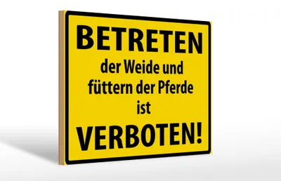 Produktbild von Holzschild Warnung Betreten der Weide verboten, 30 x 20 cm, Holzschilder Bauernhof Landwirt Tiere Achtung