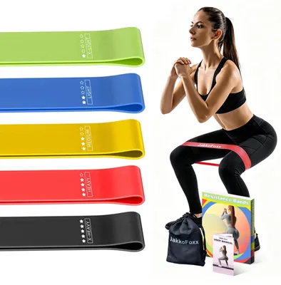 Immagine prodotto di Bande elastiche per esercizi di resistenza, set da 5 per il fitness e l'allenamento della forza a casa