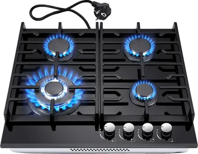 Obrázok produktu pre Plynová varná doska, 4 horáky, bezpečnostný termočlánok, čierna