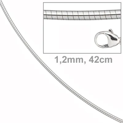 Produktbild von JOBO Halsreif 585 Gold Weißgold 1,2 mm 42 cm Karabiner