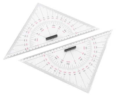 Image de Règle à triangle pour le tracé de graphiques, échelle précise, transparente, 300 mm, en acrylique, facile à utiliser pour la navigation maritime