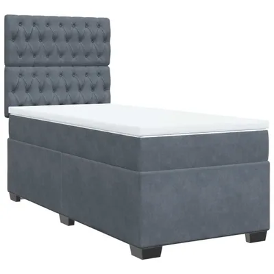 Obrázek produktu pro vidaXL Postel Boxspring s matrací Dark Grey 80x200 cm Velvet