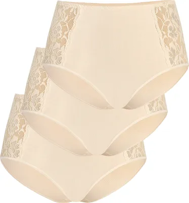 Produktbild von Teyli 3er Pack: Hohe Taille Baumwollslip mit Spitze Loren Female 140-3 beige 3XL