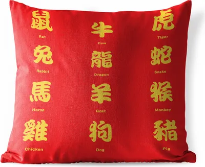 Produktbild von MuchoWow® Outdoor Kissen - Chinesische Schriftzeichen für Tiernamen in Gold - 50x50 cm - Wetterfest - Lounge Kissen - Komfortabel - Kissen mit Bild