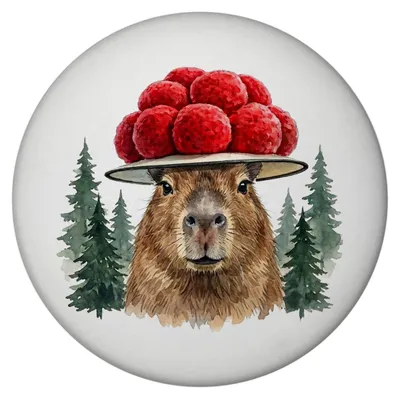 Produktbild von Capybara mit Bollenhut Magnet Schwarzwald Motiv