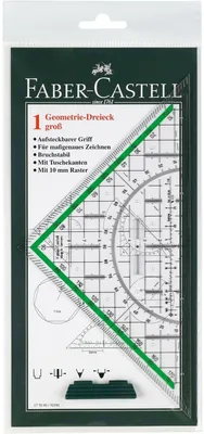 Produktbild von Geometrie-Dreieck groß mit abnehmbaren Griff Packung mit 10 Stück