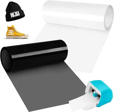Produktbild von Flexfolie zum Aufbügeln, schwarz und weiß, 14x200+200 cm, Textilfolie für Stoffe