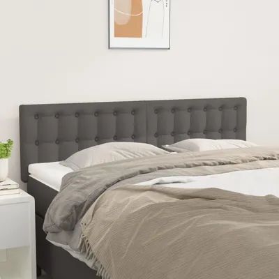 Imagen del producto de vidaXL Cabeceros, 2 unidades, gris, 72x5x78/88 cm, cuero sintético - Cabecero - Cabeceros - Cabecero de cama - Reposacabezas de cama
