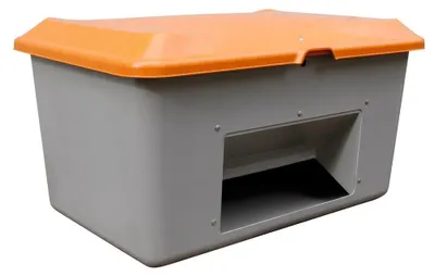 Produktbild von Streugutbehälter L1210xB820xH670 mm 400 l GFK grau/orange mit Entnahmeöffnung