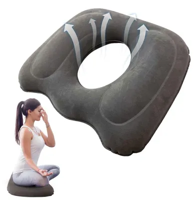 Produktbild von Aufblasbares, donut-förmiges Sitzkissen, orthopädisches Ringkissen zur Linderung von Hämorrhoiden, Druckgeschwüren und Steißbeinschmerzen.