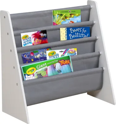 Produktbild von Ginger Home Kinder Bücherregal & Spielzeug Organizer, Kinderregal aus Holz, Weiß/Grau