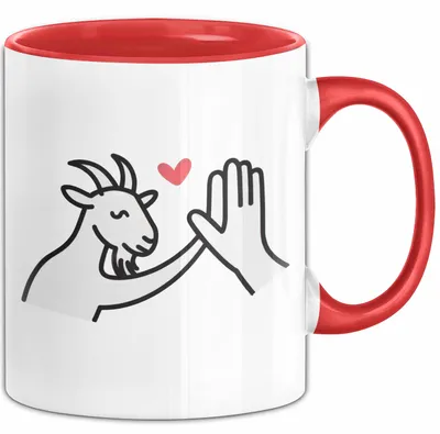 Produktbild von Ziegenbauer Ziegen Tier Tasse Geschenk Lustige Geschenkidee Spruch (Rot)