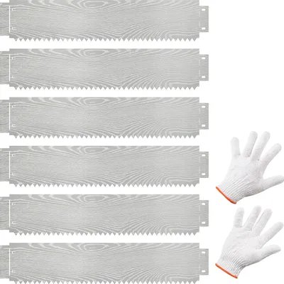 Produktbild von COSTWAY 6-teilige Rasenkante 6m lang, Mähkante Beetumrandung Beeteinfassung, DIY Hochbeet Gartenbeet Verzinkt Metall Silber 110x22cm