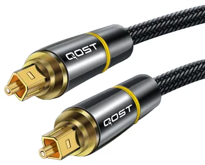 Produktbild von Qost – Toslink Optisches Kabel – Optisches Audiokabel / Optical Audio Kabel – SPDIF – Stecker auf Stecker – 2 Meter – Schwarz
