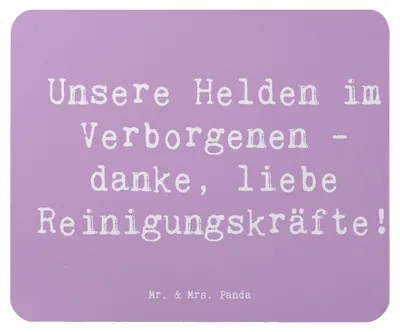 Produktbild von Mr. & Mrs. Panda Mousepad Spruch Reinigungskraft Helden - Lavendeltraum - Geschenk, Danke sagen, Aufmerksamkeit, computermatte, mauspad laptop, Mouse Pad, Dankeschön