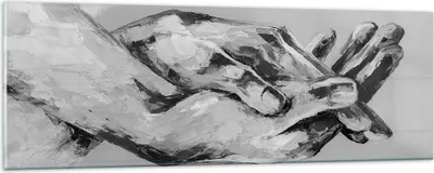 Produktbild von Bilder auf glas - Einteilig - Handschriftlich Hände Schwarzweiß - 90x30cm - Glasbilder - Wandbilder - Bilder - Wanddekoration aus Glas - Glas Bilder - Wandbild auf Glas - GAB90x30-4566