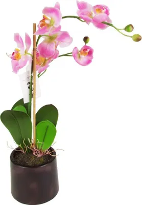 Produktbild von Künstliche Orchidee Kunstblume Rosa Pink im Topf 49cm
