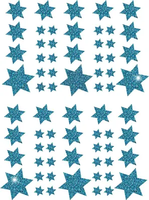 Produktbild von Oblique Unique 68 Sterne Sticker Aufkleber Glitzernd Funkelnd Weihnachtsdeko Weihnachtssterne - türkis