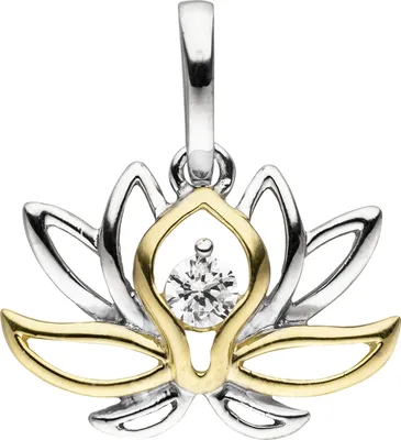 Produktbild von JOBO Anhänger Seerose 925 Sterling Silber bicolor vergoldet 1 Zirkonia