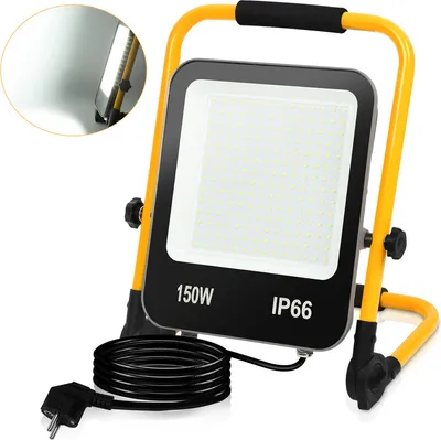 Obrázok produktu pre Aopunly LED stavebný reflektor 150W 12000LM Studené biele pracovné svetlo LED reflektor Reflektor so statívom