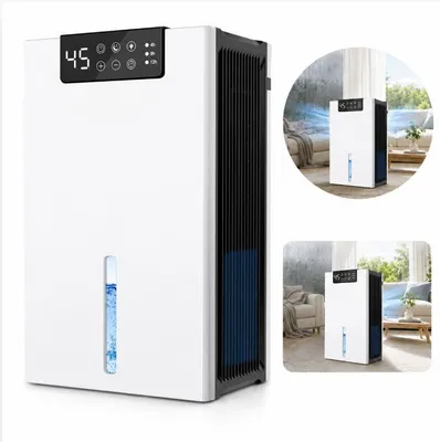 Produktbild von Elektrischer Luftentfeuchter 2400ml/Tag leise, 90W energiesparend, mit Filter & Timer Funktion, für Wohnung, Keller & Schlafzimmer