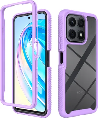 Produktbild von Honor X8A Hülle, Hybrid Transparente Rückseite TPU Bumper Stoßfest Schutzhülle für Honor X8A Lila