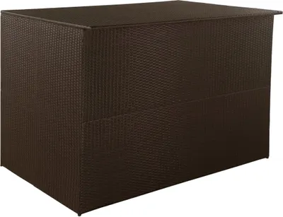 Image de vidaXL Coffre de jardin brun 150x100x100 cm Poly rotin