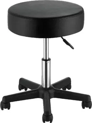 Productafbeelding van Famanu bureaustoel met wielen - Verstelbare hoogte, 360° draaibaar, diameter 40 cm, draagvermogen 181 kg, zwart