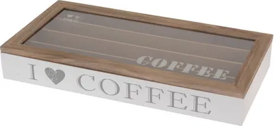 Produktbild von Kaffeekapsel Box Halter 4 Fächer 34,5x17,5x5cm weiss Aufbewahrungsbox Kaffeecups