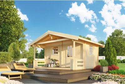 Produktbild von Gartenhaus Outdoor Life Tresco inkl. Terrasse, Fußboden 550 x 470 cm natur